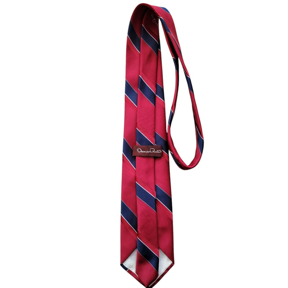 Oscar De La Renta Men All Silk Fabric Woven Tie 3.5" Width 60" Length Excellent - Picture 2 of 4